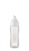 Fľaša-dávkovač-biberon NON DRIP- Ø 5,5 cm, výška: 21 cm, 350 ml, polyetylén priesvitná, hrdlo: Ø 4,5 cm