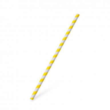 Slamka papierová Špirála žltá `JUMBO` Ø8mm x 25cm [100 ks]