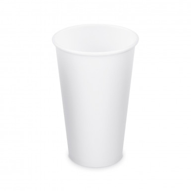 Papierový pohár biely Ø90mm 510ml `XL: 0,4L/16oz` [50 ks]