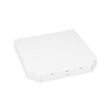 Krabica na pizzu (mikrovlnitá lepenka) E6 extra-pevná biela 30 x 30 x 3 cm [100 ks]