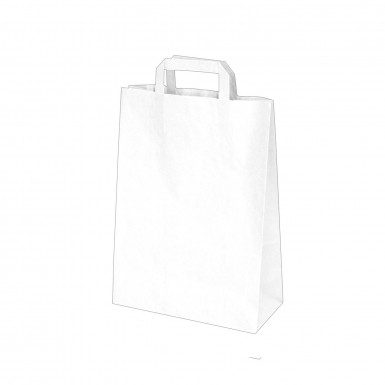 Papierová taška biela 22+10 x 28 cm [250 ks]