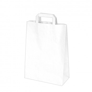 Papierová taška biela 26+14 x 32 cm [250 ks]
