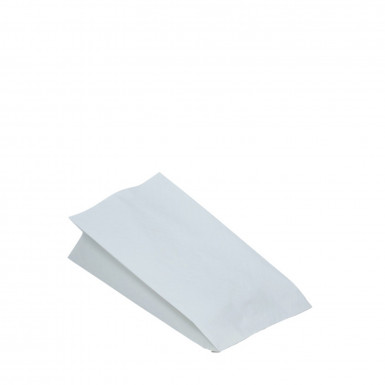 Papierové vrecko (PAP/PE) 2vrstvé nepremastiteľné biele 10,5+5,5 x 24 cm `1/2` [100 ks]