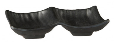 Miska ZEN 14x9 cm, výška: 2,5 cm, 2x0,05 l melamín farba čierna, optika kameň