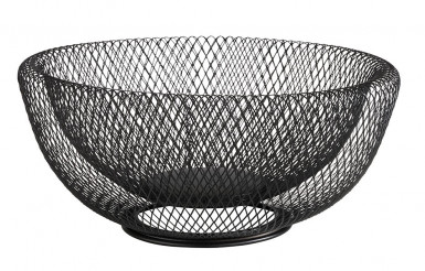 Košík WIRE pečivo/ovocie Ø 31 cm, výška: 14 cm kov, farba čierna