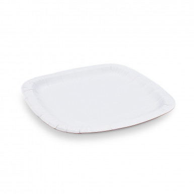 Papierový tanier štvorcový biely 24 x 24 cm [100 ks]