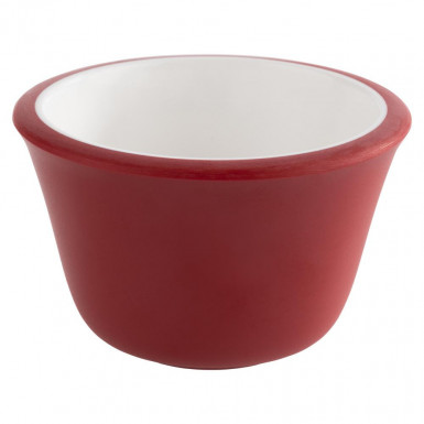 Miska dip, set 6 ks,  Ø 6 cm, výška: 4 cm, 0,04 l melamin farba vnútra biela, vonkajšku červená