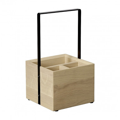 Box Table Caddy dochucovač VALO 15 x 15 cm, výška: 28 cm drevo dub svetlý olejovaný