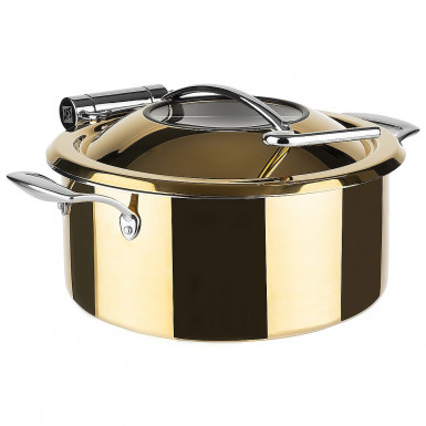 Chafing Dish ORBIT, 4-dielny set Ø 39,5 cm, výška: 17,5 cm, 4 l, nerez/sklo, farba zlatá