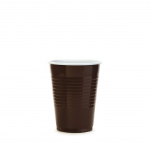 Kávový pohár (PP) hnedo/biely Ø70mm 180ml [15 ks]