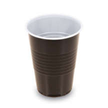 Automatový pohár (PS) hnedo/biely Ø70mm 180ml [100 ks]