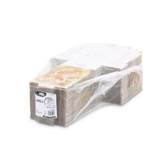 Krabica na pizzu (mikrovlnitá lepenka) R4 Calzone biela s potlačou 28 x 17 x 7,5 cm [100 ks]