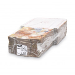 Krabica na pizzu (mikrovlnitá lepenka) C4 biela s potlačou 32,5 x 32,5 x 3 cm [100 ks]