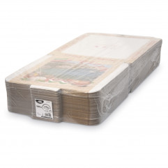 Krabica na pizzu (mikrovlnitá lepenka) G4 biela s potlačou 46 x 46 x 5 cm [100 ks]