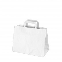 Papierová taška biela 32+16 x 27 cm [50 ks]