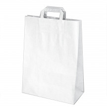 Papierová taška biela 32+16 x 39 cm [50 ks]