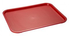 Podnos FAST FOOD 45x35,5 cm, výška: 2 cm polypropylén, farba červená