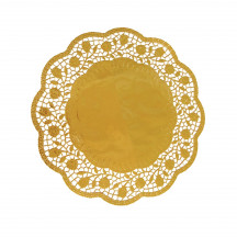 Dekoračná krajka (PAP/ALU) okrúhla zlatá Ø30cm [4 ks]