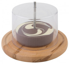 Strúhadlo - hoblík syr - čokoláda set podnos+strúhadlo+kryt Ø 22 cm, výška: 15 cm drevo buk, nerez, AS