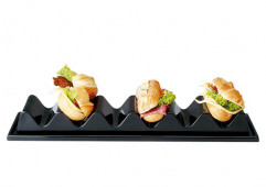 Stojan prezentačný sendviče 3 oddelenia 29x19 cm, výška: 6,5 cm polystyrol, farba čierna