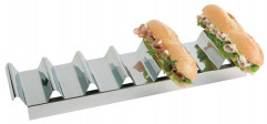 Stojan prezentačný sendviče 7 oddelení 47,5x10,5 cm, výška: 6 cm nerez leštená