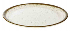Tanier STONE ART plytký Ø 30 cm, výška: 2 cm melamín vnútro: dekor, farba biela
