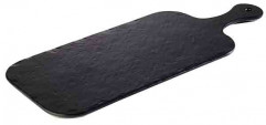 Podnos SLATE ROCK 40x20 cm, výška: 1,5 cm melamín farba čierna, bridlicový look štrukturovaný povrch