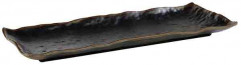 Podnos MARONE 39x16 cm, výška: 3 cm melamín farba čierna okraj farba hnedá