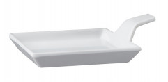 Tanier FLYING BUFFET párty 9,5x9,5 cm, výška: 1,5/3,5 cm, rúčka: 3 cm melamín farba biela