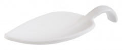 Lyžica párty LEAF 10x4,5 cm, výška: 1,5 cm melamín farba biela