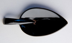 Lyžica párty LEAF 10x4,5 cm, výška: 1,5 cm melamín farba čierna