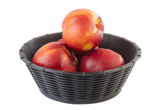 Košík WICKER LOOK pečivo/ovocie Ø 20 cm, výška: 6,5 cm polypropylén, farba čierna