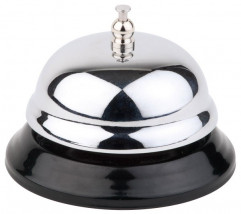 Zvonček recepcia Ø 8,5 cm, výška: 6 cm lesklý pochrómovaný