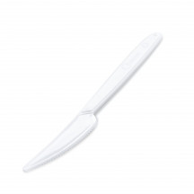Nôž (PP) opakovane použiteľný biely 18,5cm [50 ks]
