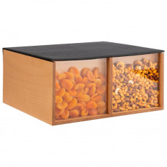 Box bufet TOAST BOX tri priehradky 36x33,5 cm, výška: 16 cm drevo dub svetlý olejovaný