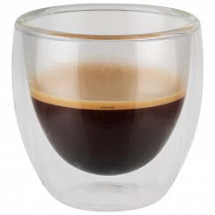 Pohár espresso TWINZ dvojité steny 2 ks Ø 6 cm, výška 6,5 cm, 80 ml, sklo