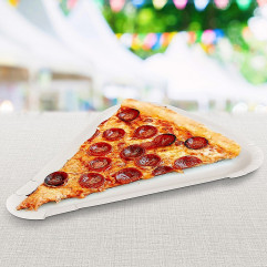 Papierová tácka na pizzu (FSC Mix) trojuholníková biela 26,5 x 20 cm [250 ks]
