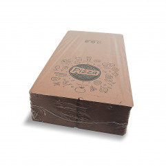 Krabica na pizzu (mikrovlnitá lepenka) E6 kraft s potlačou 32 x 32 x 3 cm [100 ks]
