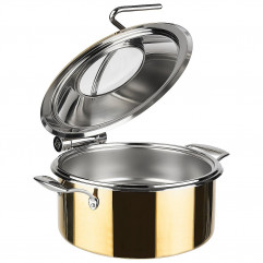 Chafing Dish ORBIT, 4-dielny set Ø 39,5 cm, výška: 17,5 cm, 4 l, nerez/sklo, farba zlatá